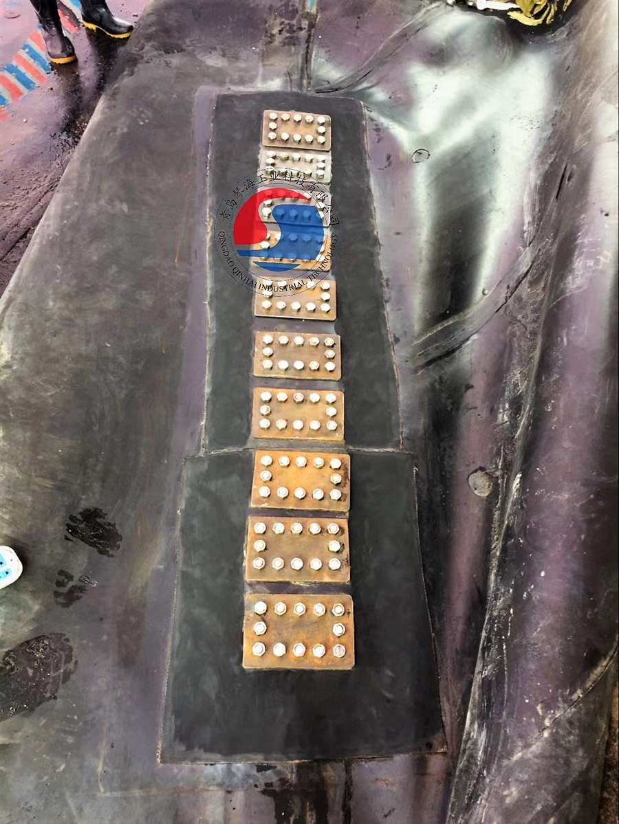 橡胶坝不锈钢夹板修补法