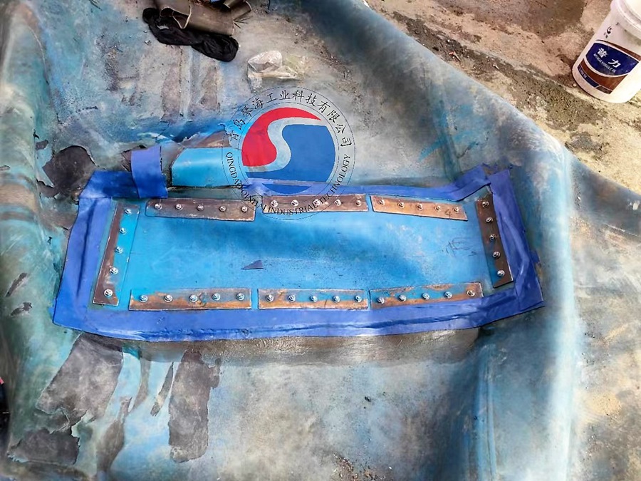 橡胶坝不锈钢夹板修补法